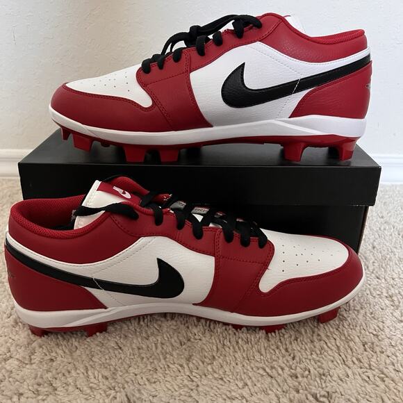 Nike Air Jordan 1 Retro MCS Low Chicago Red Baseball Cleats CJ8524-611 Sz 14 New main image 8